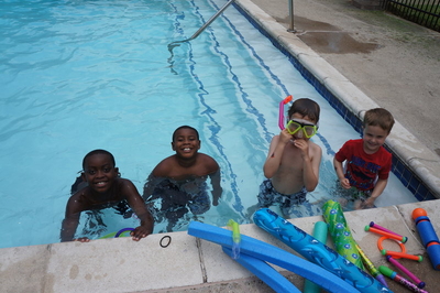 At the pool